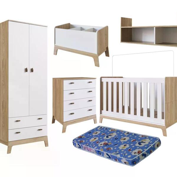 Conjunto Quarto Infantil Com Colchão Fm034 Bb863 Completa Mov