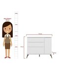 Conjunto Quarto Infantil Com Guarda-roupa 3 Portas E Cômoda C