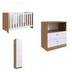 Conjunto Quarto Infantil Com Guarda-roupas, Berço 3 Em 1 Com