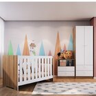 Conjunto Quarto Infantil Com Guarda-roupas, Berço 3 Em 1 Com
