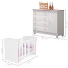 Conjunto Quarto Infantil Cômoda E Berço Ben Branco Rosa
