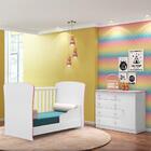 Conjunto Quarto Infantil Cômoda E Berço Ben Branco Rosa