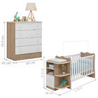 Conjunto Quarto Infantil Cômoda E Berço Summer Carvalho Rústi