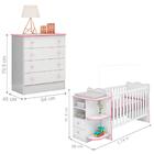 Conjunto Quarto Infantil Cômoda E Berço Summer Menina Branco