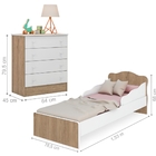 Conjunto Quarto Infantil Cômoda E Cama Villae Carvalho Rústic