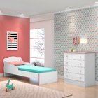 Conjunto Quarto Infantil Cômoda E Cama Villae Menina Branco R
