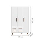 Conjunto Quarto Infantil Guarda Roupa E Comoda Pattaya Branco