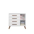 Conjunto Quarto Infantil Retro Berço E Comoda Jacarta Branco