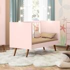 Conjunto Quarto Infantil Retro Berço E Comoda Rosa Bogota Com