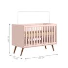 Conjunto Quarto Infantil Retro Berço E Comoda Rosa Bogota Com