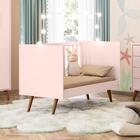 Conjunto Quarto Infantil Retro Berço E Guarda Roupa Lima Rosa