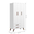 Conjunto Quarto Infantil Retro Guarda Roupa E Comoda Chicago