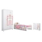 Conjunto Quarto Infantil Serena Branco Rose Acetinado