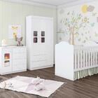 Conjunto Quarto Infantil Valença Branco Acetinado