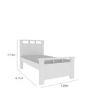 Conjunto Quarto Solteiro Cama 109cm Com Mesa De Cabeceira 3 G