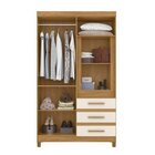 Conjunto Quarto Solteiro Guarda-roupa Com Espelho Fusion E Pe