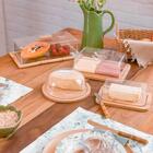 Conjunto Queijeira Redonda E Porta Frios Bambu Com Tampa Plás