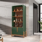 Conjunto Rack 1.9 E Cristaleira Vash Verde Oliva Cedro