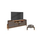 Conjunto Rack 1.9 E Mesa De Centro Cinza Perola Cedro