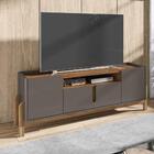 Conjunto Rack 1.9 E Mesa De Centro Cinza Perola Cedro