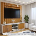 Conjunto Rack Arezzo 180cm Com Painel Ripado Com Led Para Tv