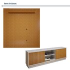 Conjunto Rack Arezzo 180cm Com Painel Ripado Para Tv De Até 7