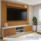Conjunto Rack Arezzo 220cm Com Painel Ripado Com Led Para Tv