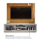 Conjunto Rack Arezzo 220cm Com Painel Ripado Com Led Para Tv