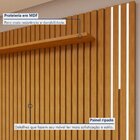 Conjunto Rack Arezzo 220cm Com Painel Ripado Com Led Para Tv