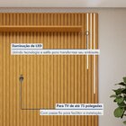 Conjunto Rack Arezzo 220cm Com Painel Ripado Com Led Para Tv