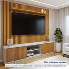 Conjunto Rack Arezzo 220cm Com Painel Ripado Para Tv De Até 7
