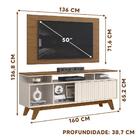 Conjunto Rack Com Painel 50 Polegadas Freijó Off White Darius