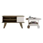 Conjunto Rack E Mesa Centro Cartum Pinho Off White