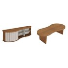 Conjunto Rack E Mesa De Centro Magnum Cinamomo/off White