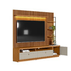 Conjunto Rack E Painel 1 Modulo Lateral Ouro Preto Linea Bras