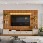 Conjunto Rack E Painel 1 Modulo Lateral Ouro Preto Linea Bras