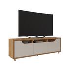 Conjunto Rack E Painel 60 Polegadas Atlanta Cedro Off White