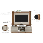 Conjunto Rack New Blumenau E Painel Aurora Off White/nogueira