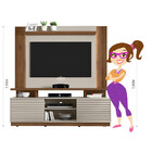 Conjunto Rack New Blumenau E Painel Aurora Off White/nogueira