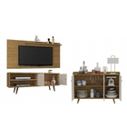 Conjunto Rack Onix Com Painel Chanel E Buffet Quartzo Cinamom