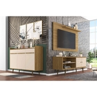 Conjunto Rack Onix Com Painel Chanel E Buffet Quartzo Cinamom