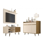 Conjunto Rack Onix Com Painel Chanel E Buffet Quartzo Off Whi