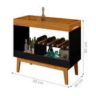 Conjunto Rack Para Tv 2 Portas E Adega Carina Preto Madeira