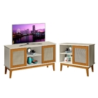 Conjunto Rack Para Tv 2 Portas E Aparador 1 Porta Off White M