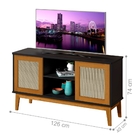 Conjunto Rack Para Tv 2 Portas E Aparador 1 Porta Preto Madei