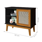 Conjunto Rack Para Tv 2 Portas E Aparador 1 Porta Preto Madei