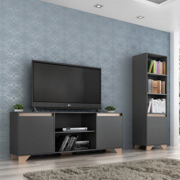 Conjunto Rack Para Tv 42 Polegadas E Estante Benevello 2040