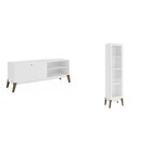 Conjunto Rack Para Tv 55 Polegadas E Cristaleira 1 Porta Retr