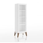 Conjunto Rack Para Tv 55 Polegadas E Cristaleira 1 Porta Retr