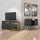Conjunto Rack Para Tv Até 48 Polegadas 2 Portas E Bar Com Ade